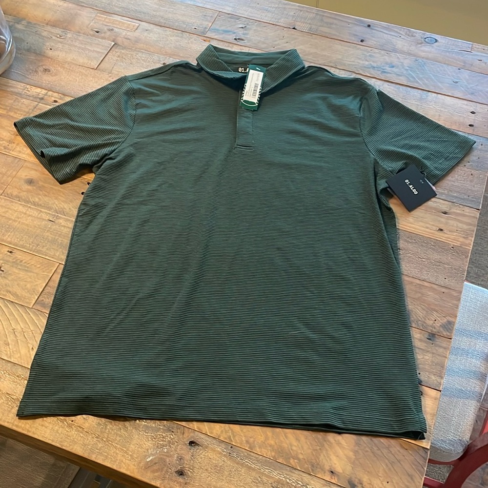 NWT Algo Green and Black Polo